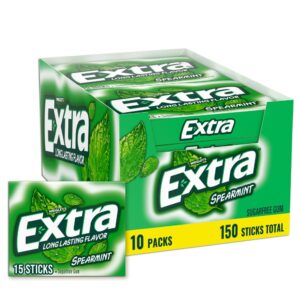 Extra Gum Spearmint 15 Ct, Pack of 10