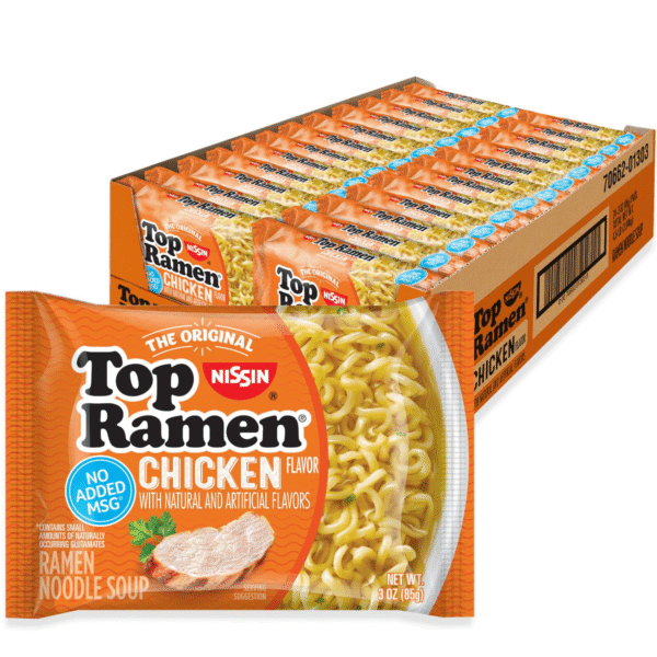 Nissin Top Ramen Noodle Soup 3 Ounce (Pack of 24)